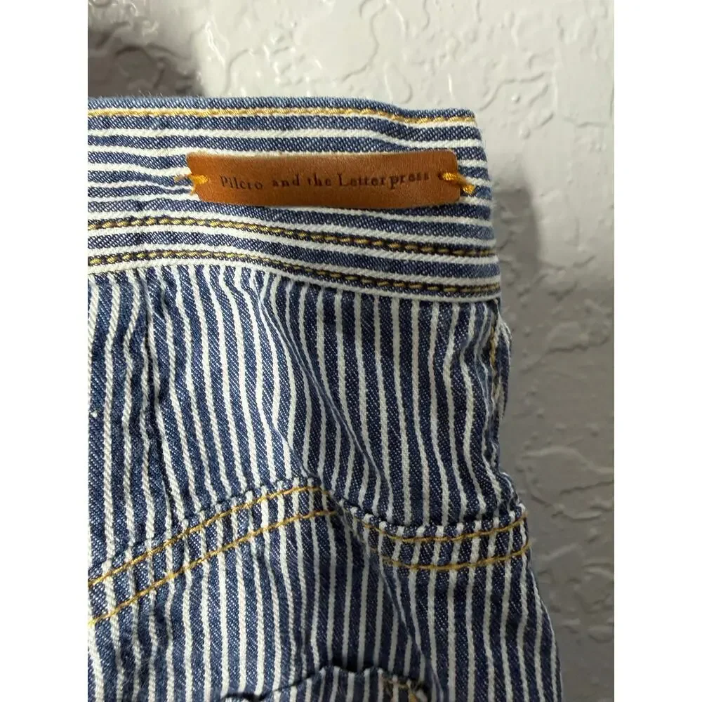 Anthropologie Pilcro and the Letterpress Striped Denim Skirt Sz 4